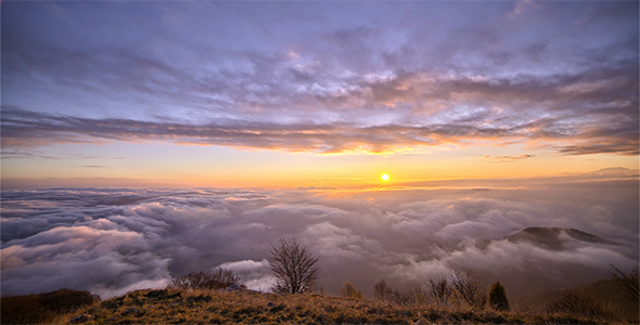 Sunset Above Clouds Timelapse