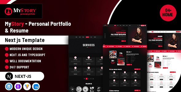 Mystory - Personal Portfolio & Resume NextJS Template