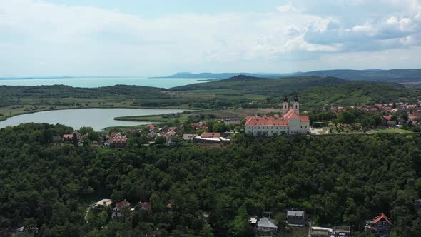 Flying Around The Abbey Of Tihany