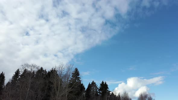 Blue Sky To Cloudy Sky Drone Pan