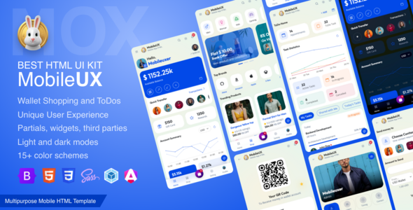 Mobileux HTML Mobile App UI Template Bootstrap 5 Angular 21 Starter kit