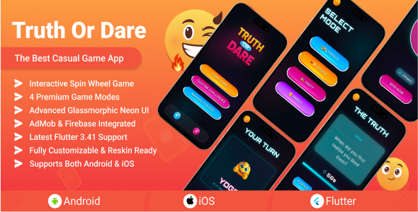 Truth or Dare: Spin Wheel Game - Premium Flutter App