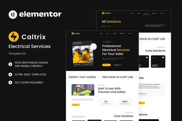 Caltrix - Electrical Services Elementor Template Kit