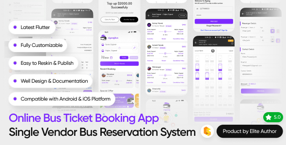 Zigzagbus - Online Bus Ticket Booking App | Bus Reservation System | RedBus Clone Complete Solution