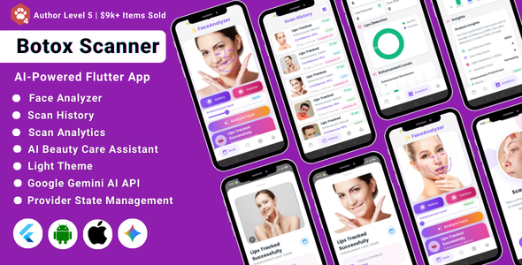 AI Botox Scanner Flutter Mobile App | Skin Analysis & Aesthetic Guide