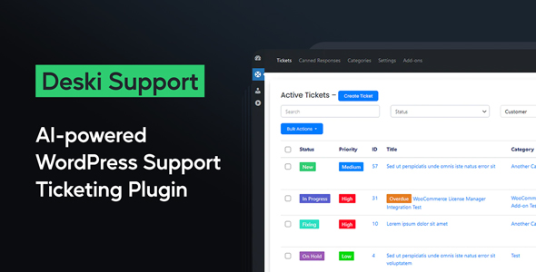 Deski Support – AI-powered WordPress HelpDesk & Support Ticketing