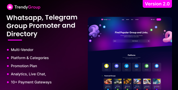 TrendyGroup - Whatsapp, Telegram Group Promoter and Directory