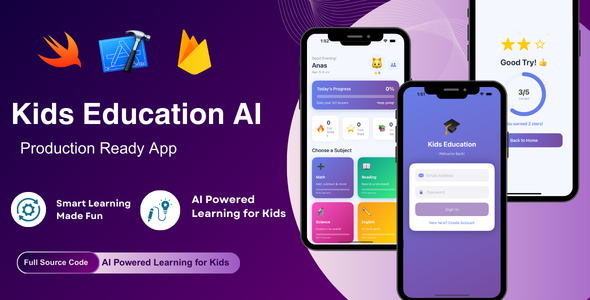 Kids Education AI — iOS Swift App - Firebase & StoreKit 2