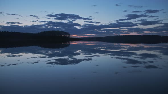 Timelapse the Shooting the Sunset in Nature in the Forest By the Lake