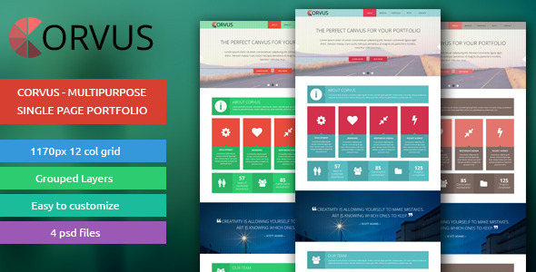 Corvus - Multipurpose Single Page Portfolio
