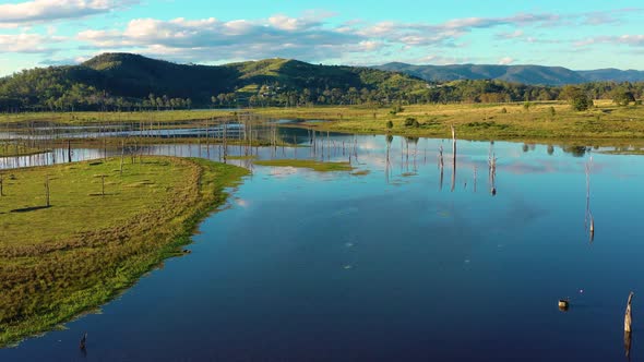 Aerial view of Lake Somerset, Queensland, Australia.