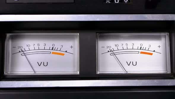 Two Old Analog Dial Vu Signal Indicators with Arrow