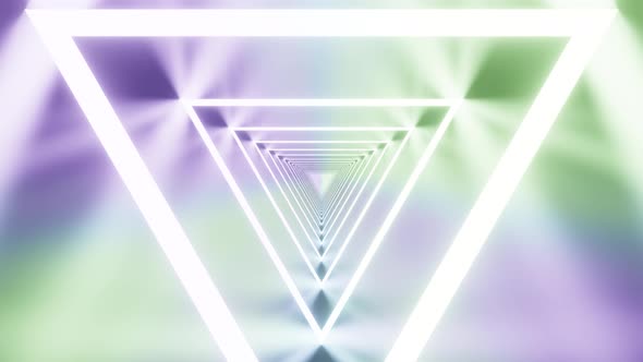 Gentle Neon Triangles Tunnel Vj Loop Background 4K