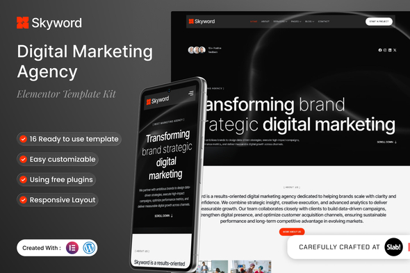 Skyword - Digital Marketing Agency Elementor Template Kit