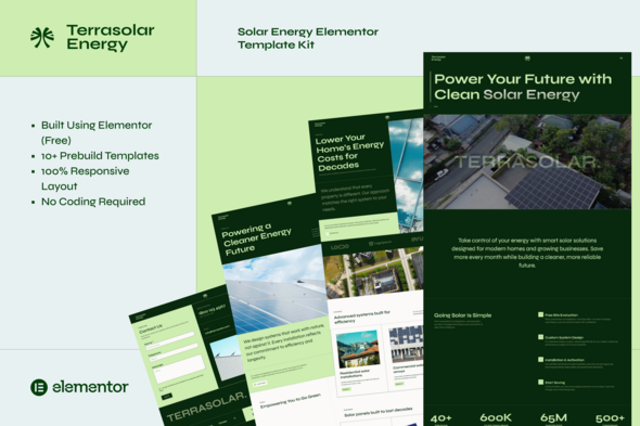 Terrasolar - Solar Energy Company Elementor Template Kit