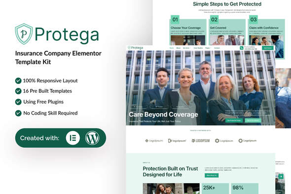 Protega - Insurance Company Elementor Template Kit