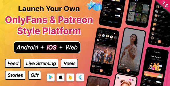 DTFansOnly - Paid Content Creators Flutter App - Android - iOS - Web - OnlyFans & Patreon Style App