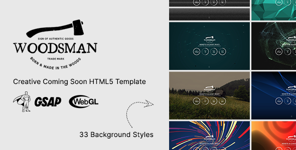 Woodsman - Creative Coming Soon HTML5 Template