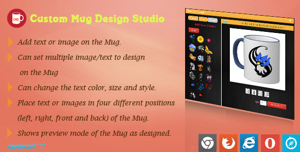 Mug Design and Custom Printing Module for OpenCart