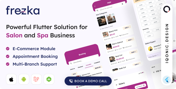 Frezka - Spa & Salon Management and Booking Flutter App