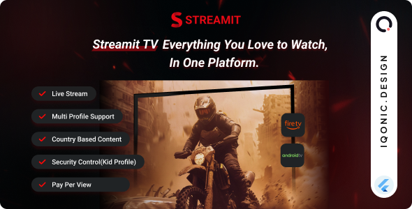 Streamit - OTT TV App for Video Streaming Built with Flutter