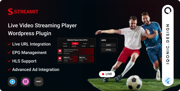Streamit - Live Streaming Video Player WordPress Plugin