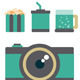 Flat Icons Elements of Film
