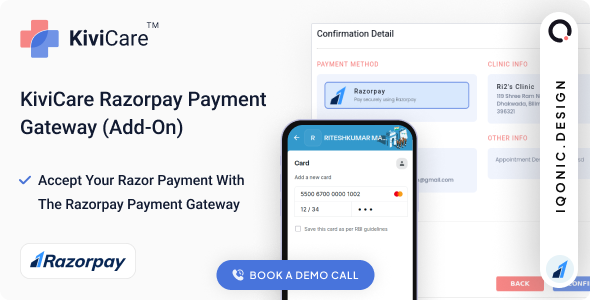 KiviCare WordPress Plugin Razorpay Add-on for Clinics