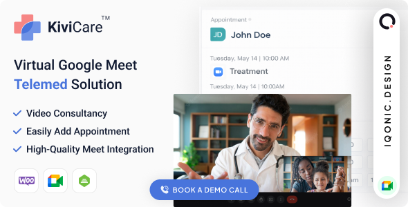 KiviCare WordPress Plugin Google Meet Telemed & WooCommerce Add-on