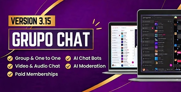 Grupo Chat - Chat Room & Private Chat - Video Chat & Audio Chat - AI Chat - PHP Group Chat Code