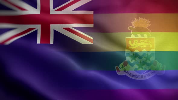 LGBT Cayman Islands Flag Loop Background 4K