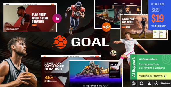 Goal - Sports WordPress Theme for Football, Basketball, Hockey, Golf