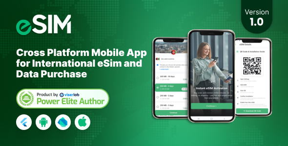 eSIM - Cross Platform Mobile App for International eSim And Data Purchase