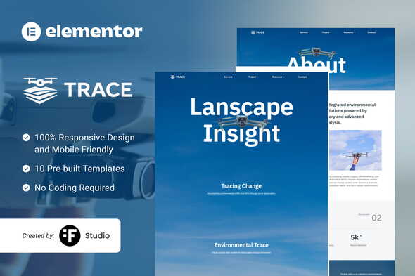 Trace – Environmental Change Documentation Drone Elementor Kit