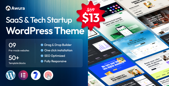 Awura - SaaS & Startup WordPress Theme