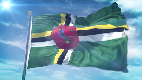 4K 3D Dominica Flag