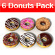 6 Donuts Pack - 3DOcean Item for Sale