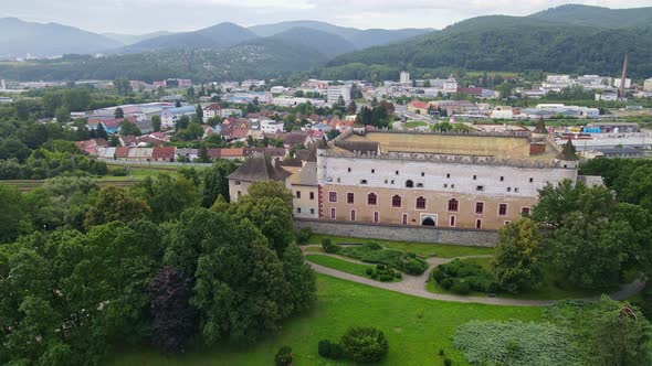 Aerial view of the castle in Zvolen, Slovakia