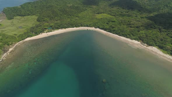 Coast with Beach of the Palau Island. Philippines