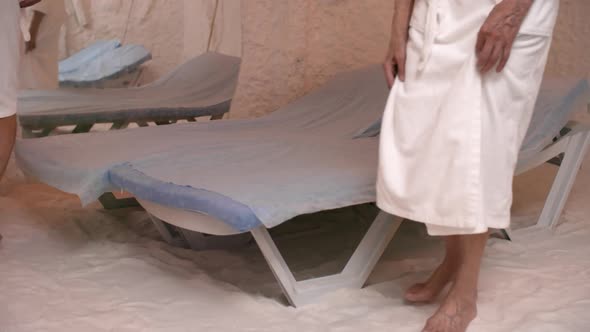 Mature Caucasian Couple Enjoying Salt Therapy Room