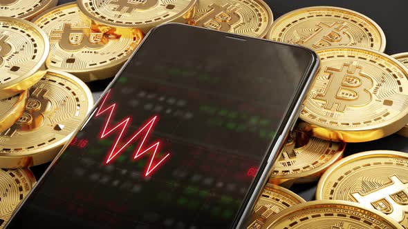 Phone Stock markets down trend on Bitcoin Crypto currency