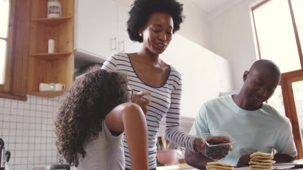 Family spending time at home together