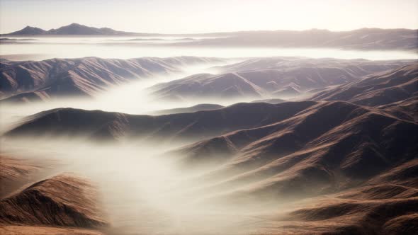 Mountain Landscape with Deep Fog at Morning