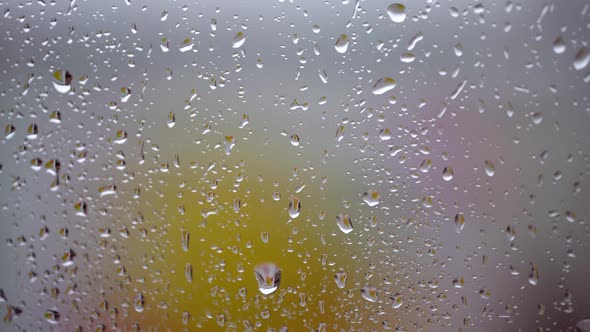 Close-up of water droplets on glass