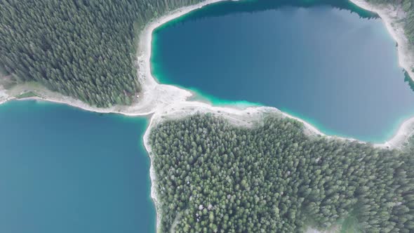 Aerial View Black Lake in Montenegro Mountain Crno Jezero in Durmitor Park