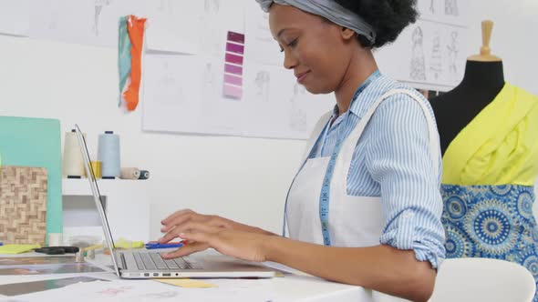 Young woman working in a creative office