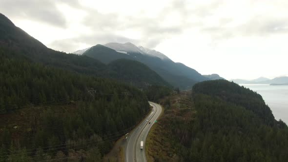 Sea To Sky Hwy in Howe Sound Near Squamish