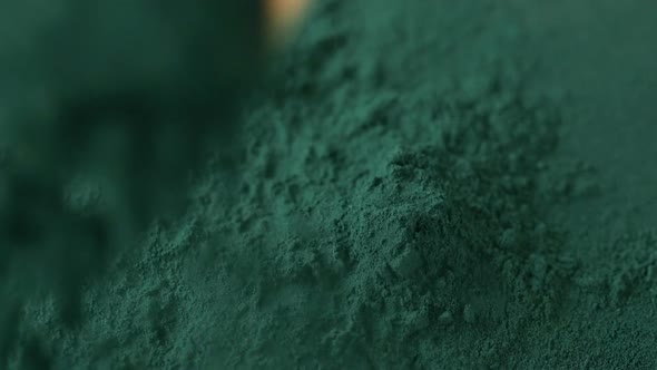 Ice cream spirulina powder view from the top