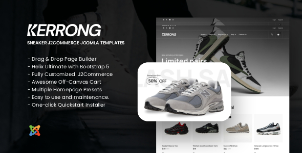 Kerrong – Sneakers J2Commerce Joomla Templates