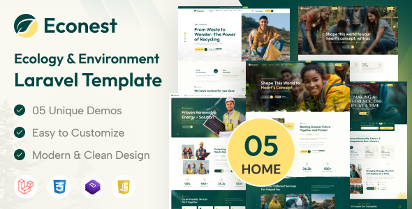Econest - Ecology & Environment Laravel 12 Template